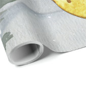 冬の森林森林友人のシカのイラストレーション ラッピングペーパー (ロールコーナー)