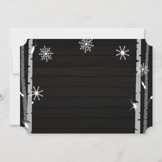 冬の森林森林男の赤ちゃんのシャワーの招待状 招待状 (裏面)