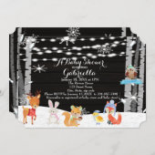 冬の森林森林男の赤ちゃんのシャワーの招待状 招待状 (正面/裏面)