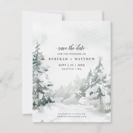 冬の森林水の色 | 写真の日付の保存 セーブザデート (裏面)