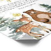 冬の森林深夜おむつポスター ポスター (角)