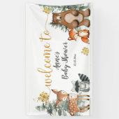 冬の森林赤ちゃんシャワーパーティーバナー 横断幕 (縦)