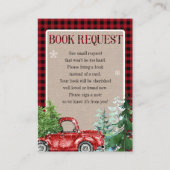 冬の森林赤トラック赤ちゃんシャワー エンクロージャーカード (正面)