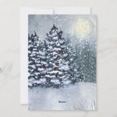 冬の森林雪の松の木を覆った シーズンカード (裏面)