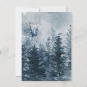 冬の森林霜の降りた動物の森の赤ちゃんシャワー サンキューカード (裏面)