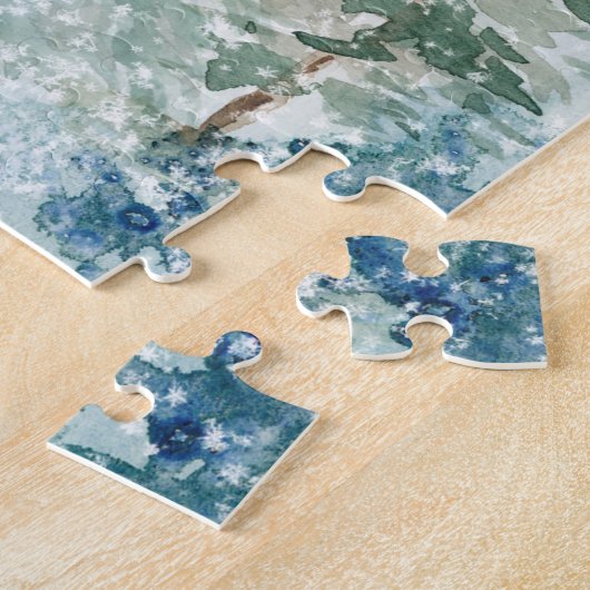 冬の森林鹿 ジグソーパズル (側面)