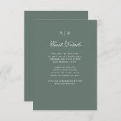 冬の森林|マツ緑の結婚式のゲストの詳細 エンクロージャーカード (正面/裏面)