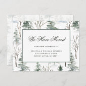 冬の森林|休日の移動発表 案内ポストカード (正面/裏面)