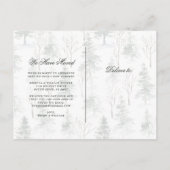 冬の森林|休日の移動発表 案内ポストカード (裏面)