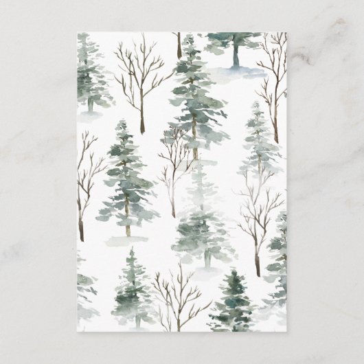 冬の森林|結婚のゲストの詳細 エンクロージャーカード (裏面)