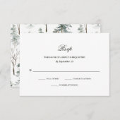 冬の森林|結婚の応答 出欠カード (正面/裏面)