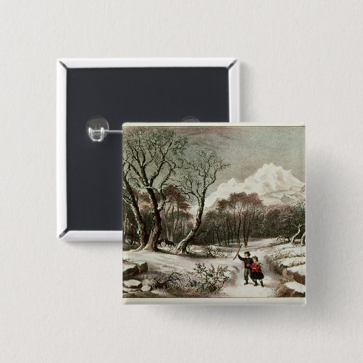 冬の森林 缶バッジ (正面&裏面)