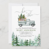 冬の森素朴のジェンダーの招待状 招待状 (正面)