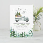 冬の森素朴のジェンダーの招待状 招待状 (スタンド正面)