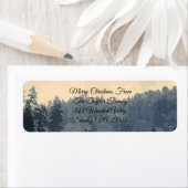 冬の森素朴霜メリークリスマスホリデー ラベル (インサイチュ)