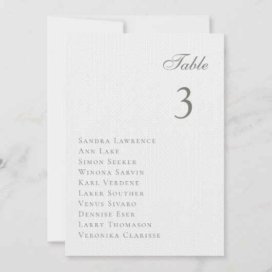 冬の森結婚のテーブル席カード 招待状 (正面)