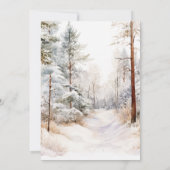 冬の森結婚のテーブル席カード 招待状 (裏面)