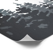 冬の森結婚のデザートテーブルの看板 ポスター (角)