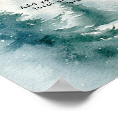 冬の森結婚のバーの看板 ポスター (角)