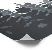 冬の森結婚のバー標識 ポスター (角)