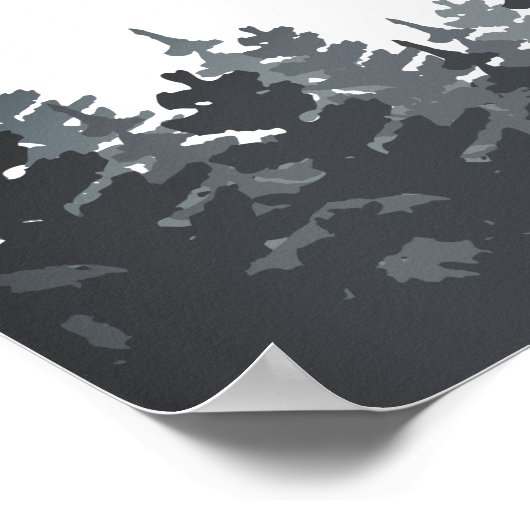 冬の森結婚のバー標識 ポスター (角)