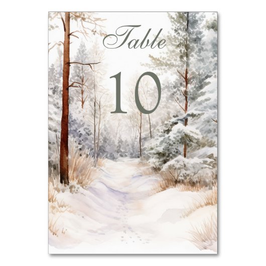 冬の森結婚の テーブルナンバー (正面)