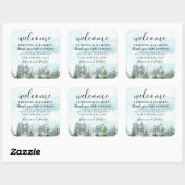 冬の森結婚へようこそ感謝していお願い スクエアシール (シート)