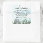 冬の森結婚へようこそ感謝していお願い スクエアシール (バッグ)