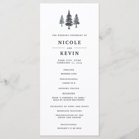 冬の森結婚式計画 プログラム (正面)