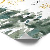 冬の森金ゴールドベビーシャワー外は寒い ポスター (角)