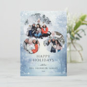 冬の森3フォトコラージクリスマス シーズンカード (スタンド正面)