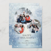 冬の森3フォトコラージクリスマス シーズンカード (正面/裏面)