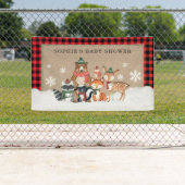 冬の森（き）の動物たち、ベビーシャワー歓迎パーティー 横断幕 (インサイチュ)