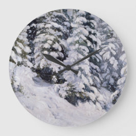 冬の森 | アレクサンダーボリソフ ラージ壁時計