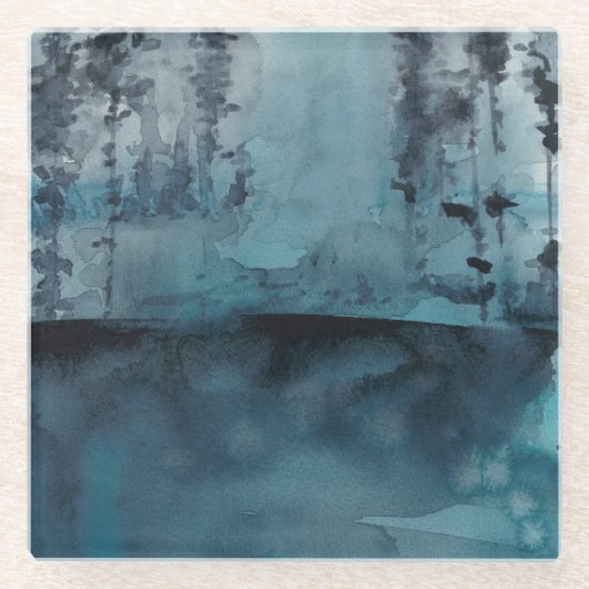 冬の森 ガラスコースター (正面)