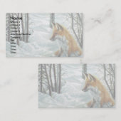 冬の森、キツネ 名刺 (正面/裏面)