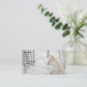 冬の森、キツネ 名刺 (スタンド正面)