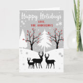 冬の森"ハッピーホリデー"フェスティバルクリスマス シーズンカード (正面)