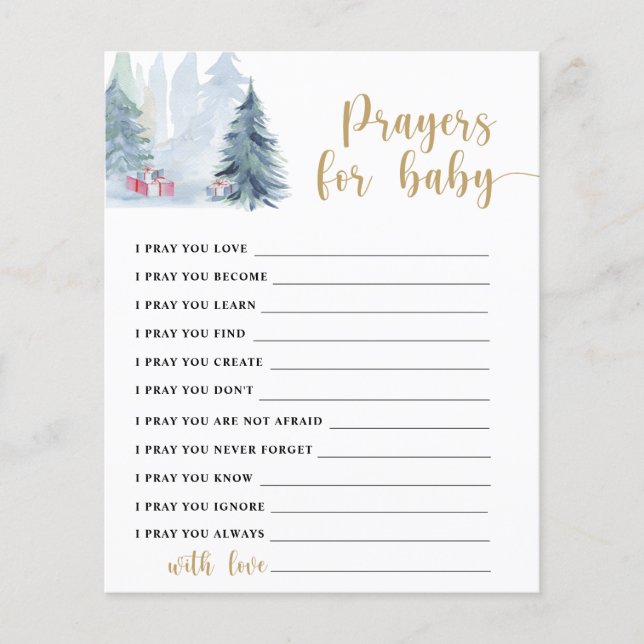 冬の森 – パーティー |ベビーの祈りの言葉 (正面)