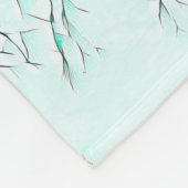 冬の森（ミントグリーン） フリースブランケット (角)