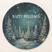 冬の森 ラウンドペーパーコースター (正面)