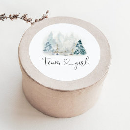 冬の森　性別発表　チームガール ステッカー