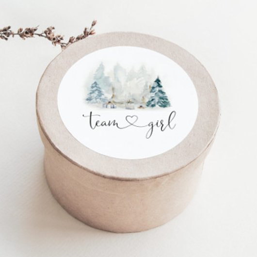 冬の森　性別発表　チームガール ステッカー