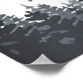 冬の森 |愛の応援結婚へのバー標識 ポスター (角)