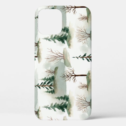冬の森：手描き緑ぼやけ Case-Mate iPhoneケース (裏面)