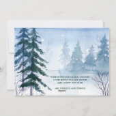 冬の森 赤いトラック 犬 ビジネス 企業 シーズンカード (裏面)