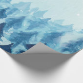 冬の森、雪に覆われた青い森 ラッピングペーパー (角)
