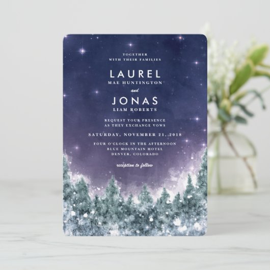 冬の森inザ・スターズ結婚式招待状 招待状 (スタンド正面)