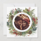 冬の植物のクリスマスの写真 シーズンカード (正面)