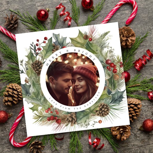 冬の植物のクリスマスの写真 シーズンカード